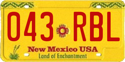 NM license plate 043RBL