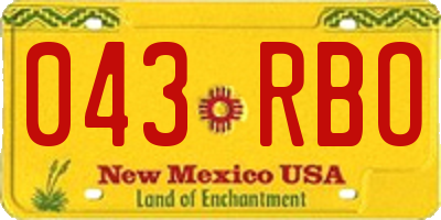 NM license plate 043RBO