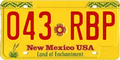 NM license plate 043RBP