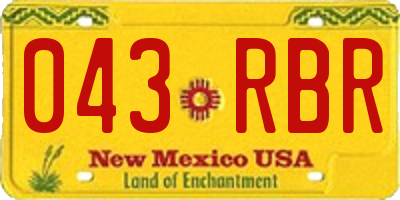 NM license plate 043RBR