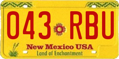 NM license plate 043RBU