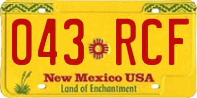 NM license plate 043RCF