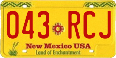 NM license plate 043RCJ