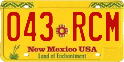 NM license plate 043RCM