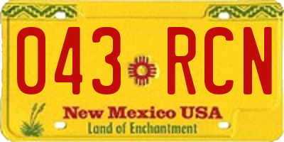 NM license plate 043RCN