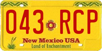 NM license plate 043RCP