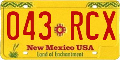 NM license plate 043RCX