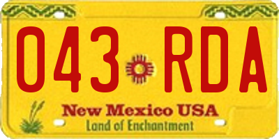 NM license plate 043RDA