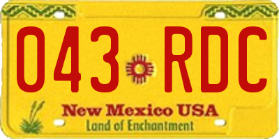 NM license plate 043RDC