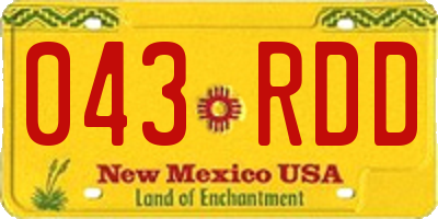 NM license plate 043RDD