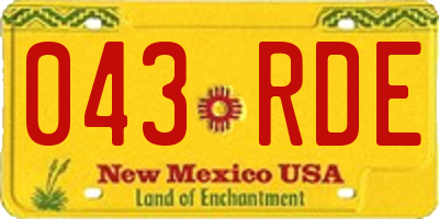 NM license plate 043RDE