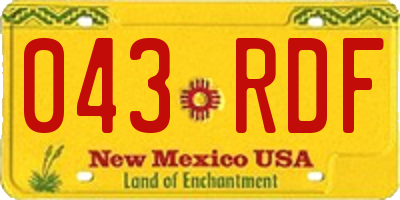 NM license plate 043RDF