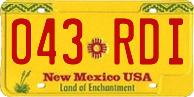 NM license plate 043RDI