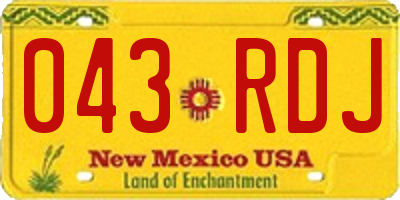 NM license plate 043RDJ