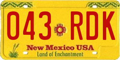 NM license plate 043RDK