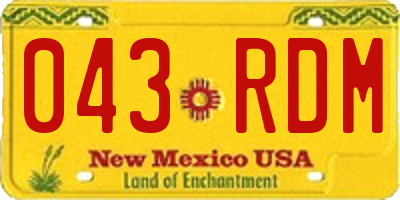 NM license plate 043RDM