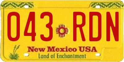 NM license plate 043RDN
