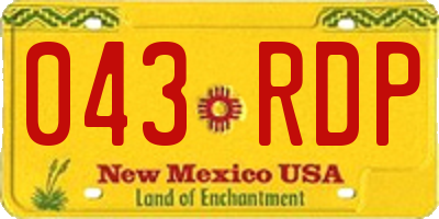 NM license plate 043RDP