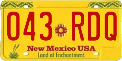 NM license plate 043RDQ
