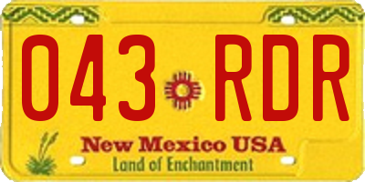 NM license plate 043RDR