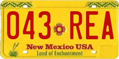 NM license plate 043REA