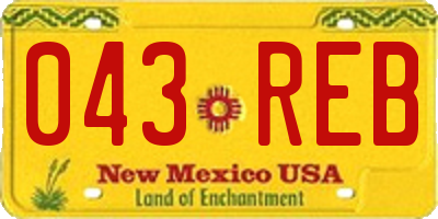 NM license plate 043REB