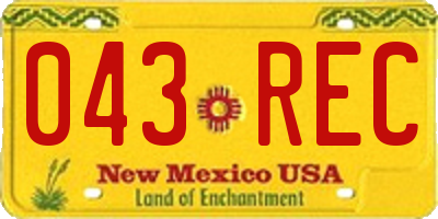 NM license plate 043REC