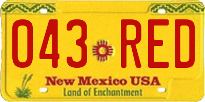 NM license plate 043RED