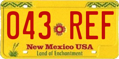NM license plate 043REF
