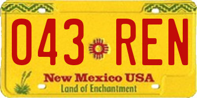 NM license plate 043REN