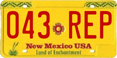 NM license plate 043REP