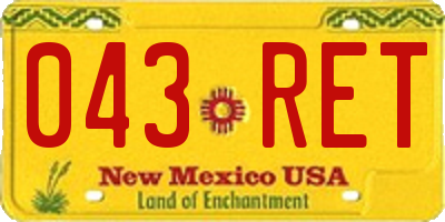 NM license plate 043RET