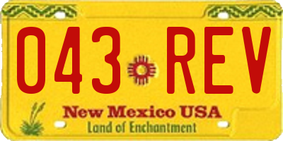 NM license plate 043REV