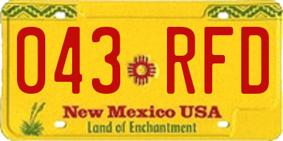 NM license plate 043RFD