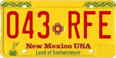 NM license plate 043RFE