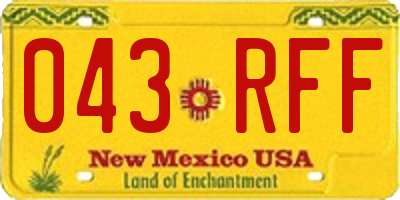 NM license plate 043RFF
