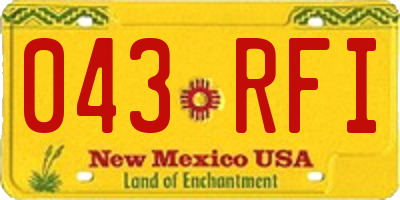 NM license plate 043RFI