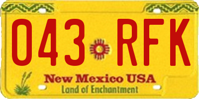 NM license plate 043RFK