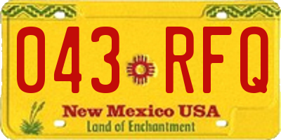 NM license plate 043RFQ
