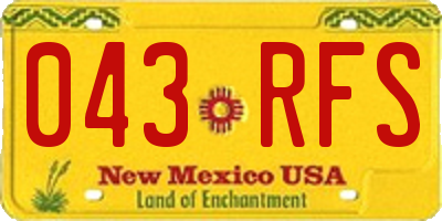 NM license plate 043RFS