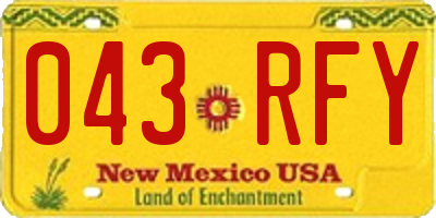 NM license plate 043RFY