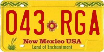 NM license plate 043RGA