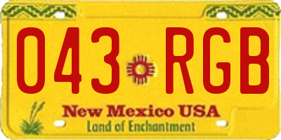 NM license plate 043RGB