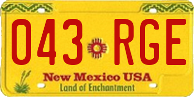 NM license plate 043RGE