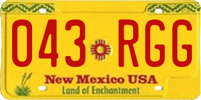 NM license plate 043RGG