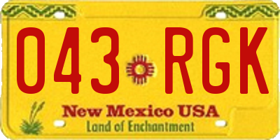NM license plate 043RGK