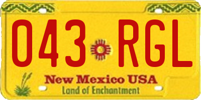 NM license plate 043RGL
