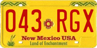 NM license plate 043RGX