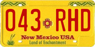 NM license plate 043RHD