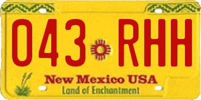 NM license plate 043RHH